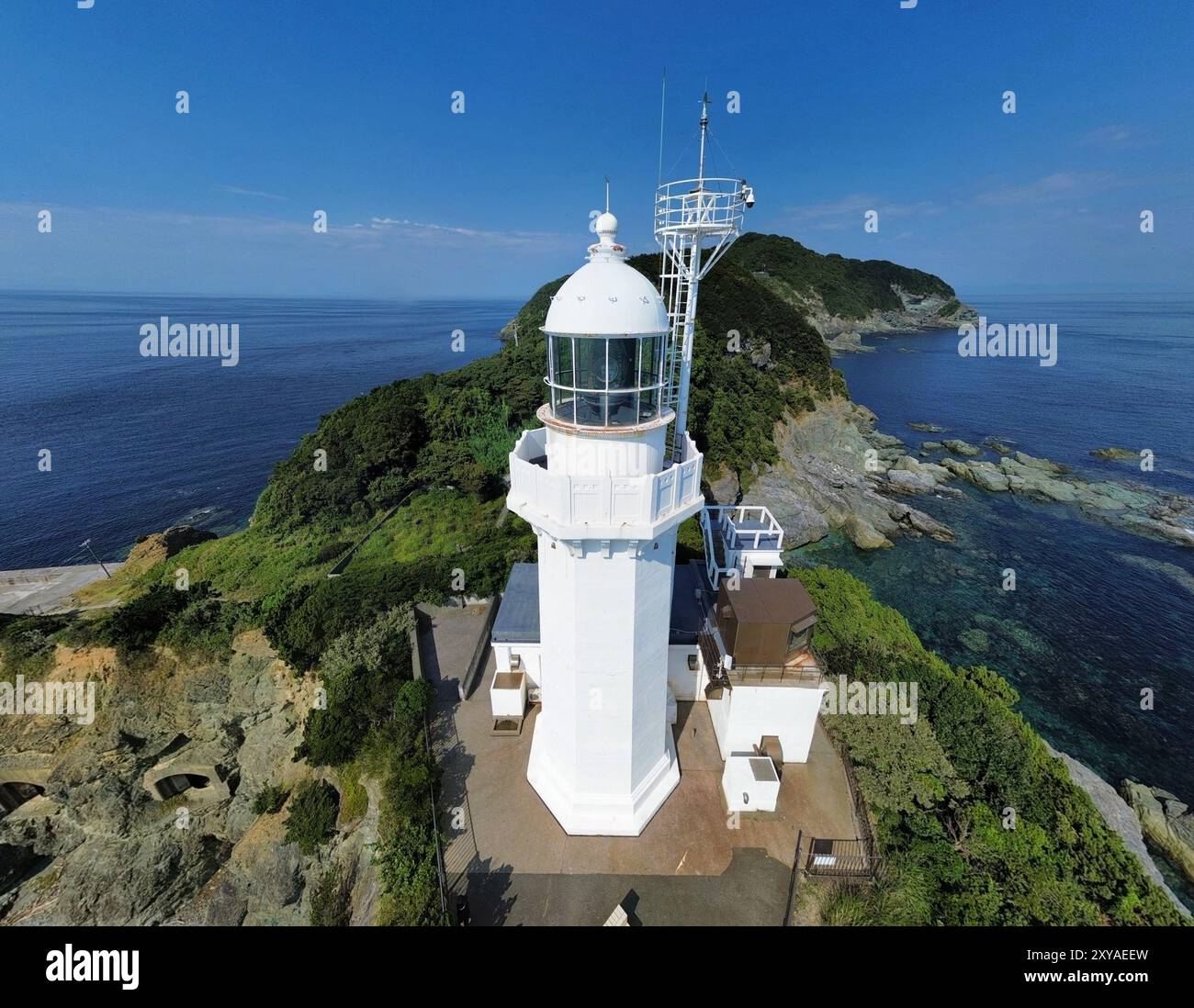 Sadamisaki Peninsula Lighthouse - the most westerly point on Shikoku Island Stock Photo