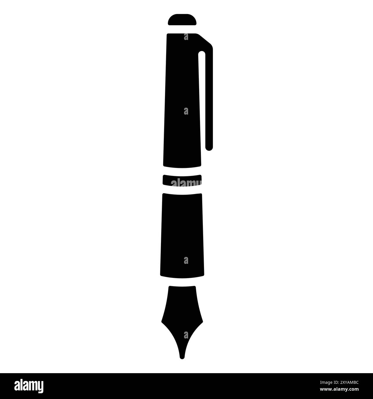 Fountain pen icon isolated on white background. Pen simple silhouette ...