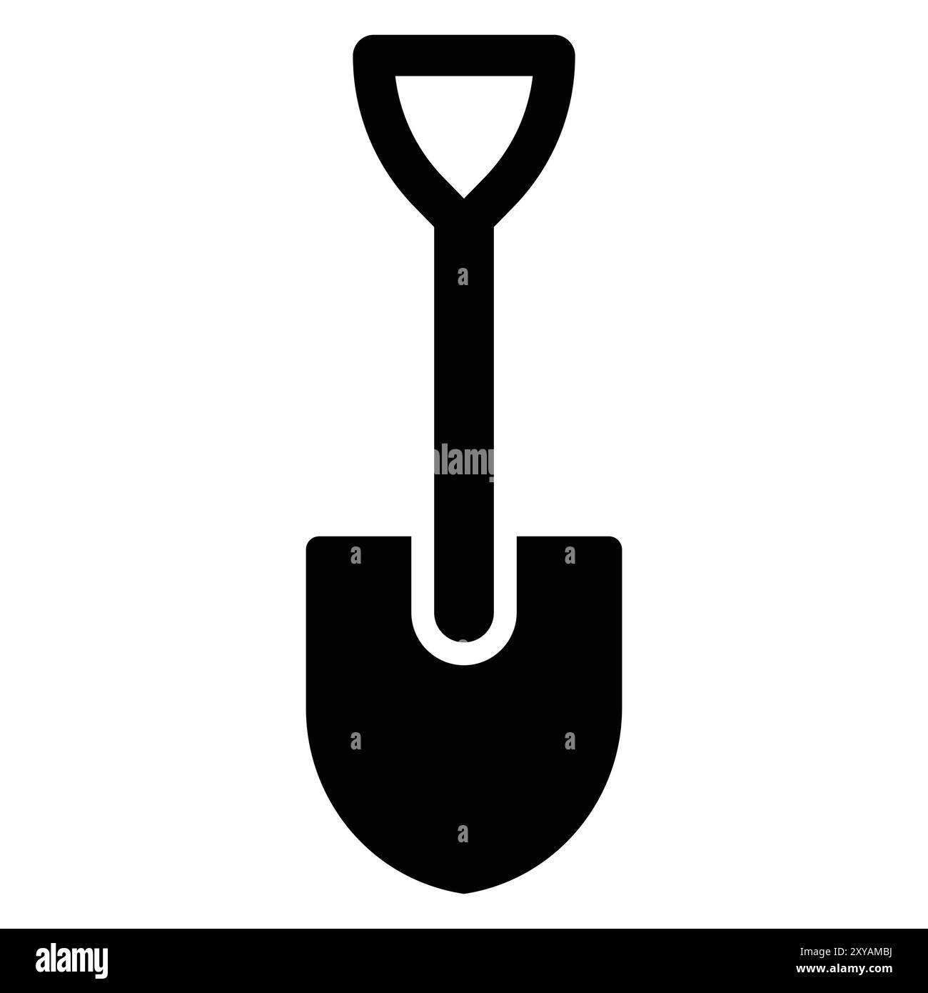 Shovel vector icon. Worker symbol. Black silhouette. Gardening and construction tool for work in agriculture. Stock Vector