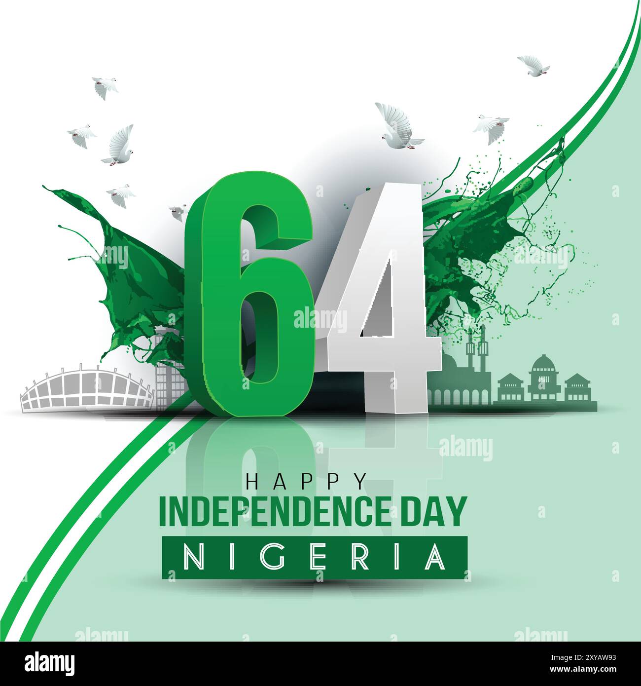 happy independence day Nigeria.1st October background. vector