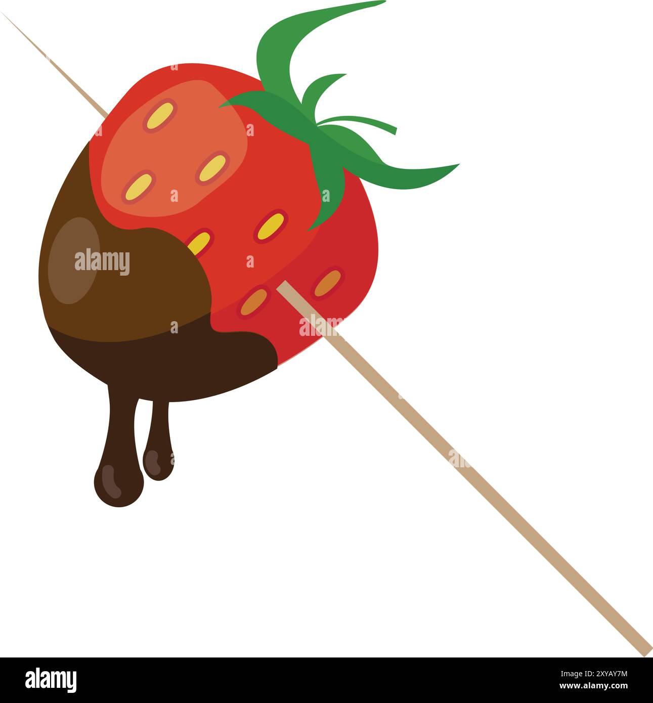 Chocolate Covered Strawberry Vector Illustration Stock Vector Image