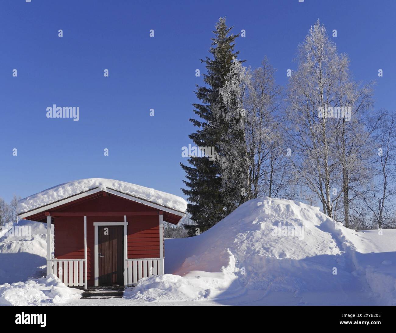 Cabin in Lapland Stock Photo