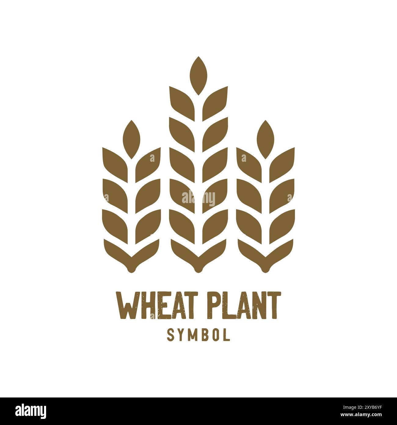 Simple Minimalist Wheat Grain Rice Vector Icon Illustration design Stock Vector