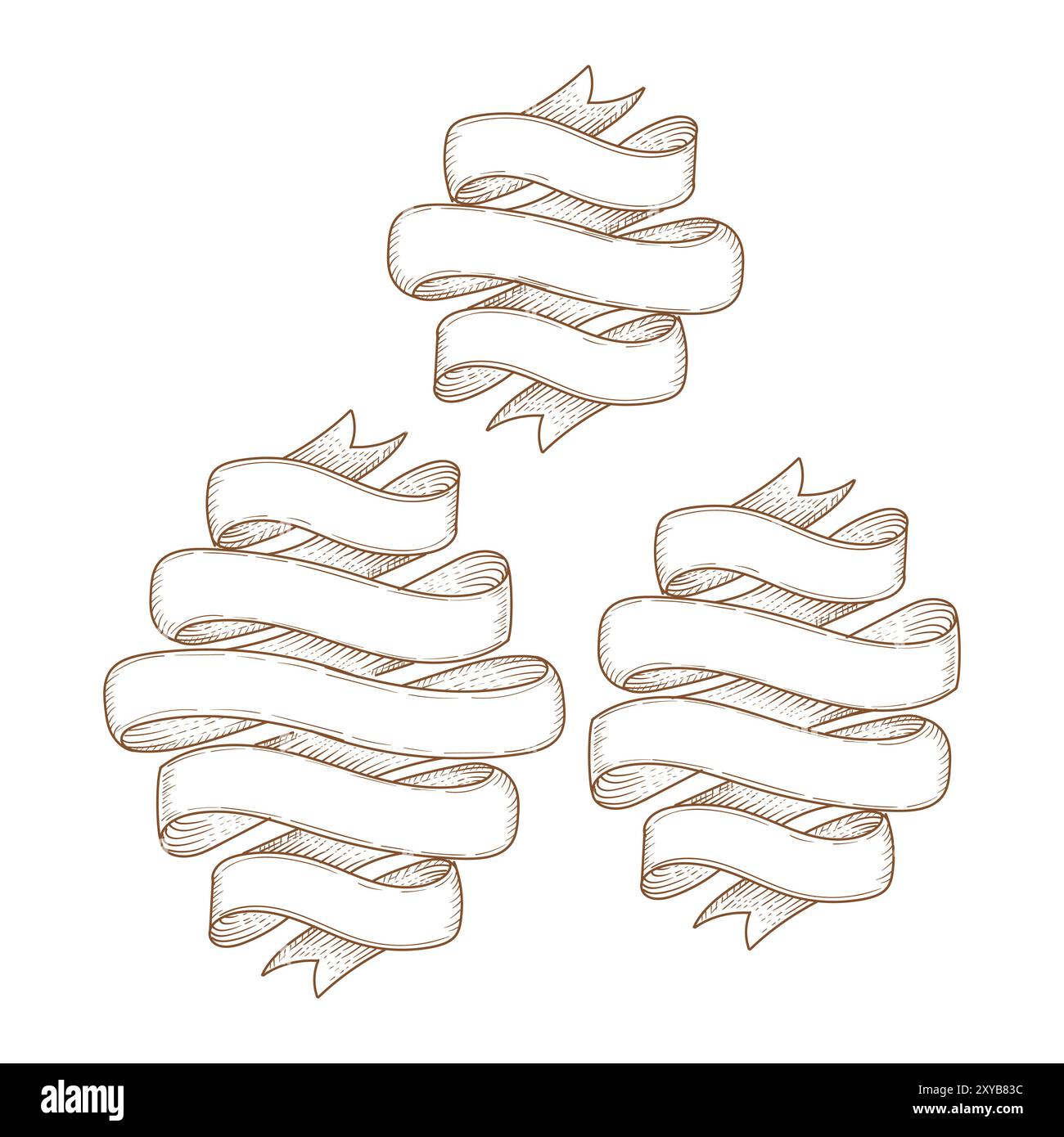 Vintage Retro Old Ribbon Banners Vector Collection Stock Vector Image ...