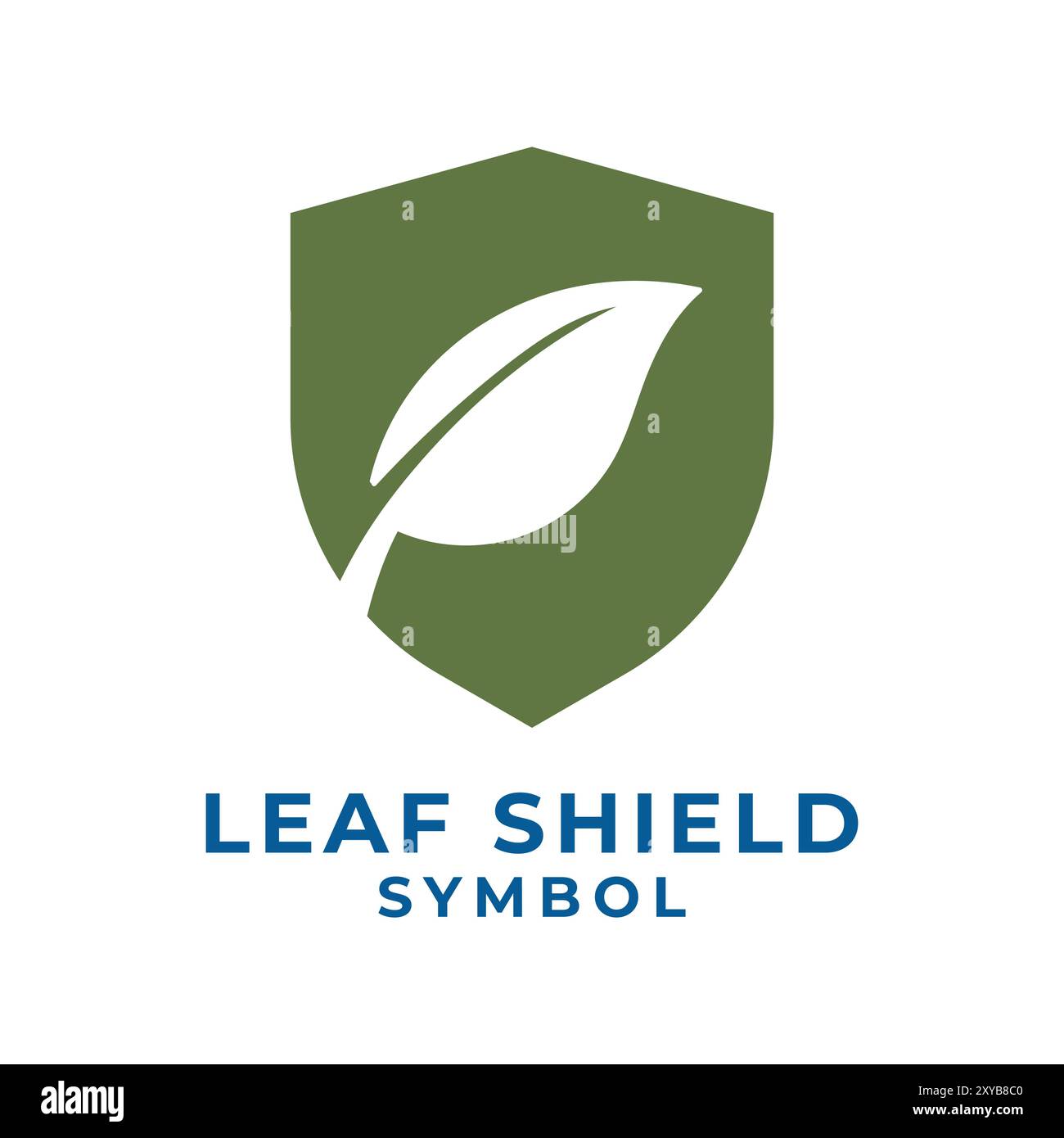 Simple Minimalist Leaf Shield Icon Symbol Illustration Vector Stock Vector