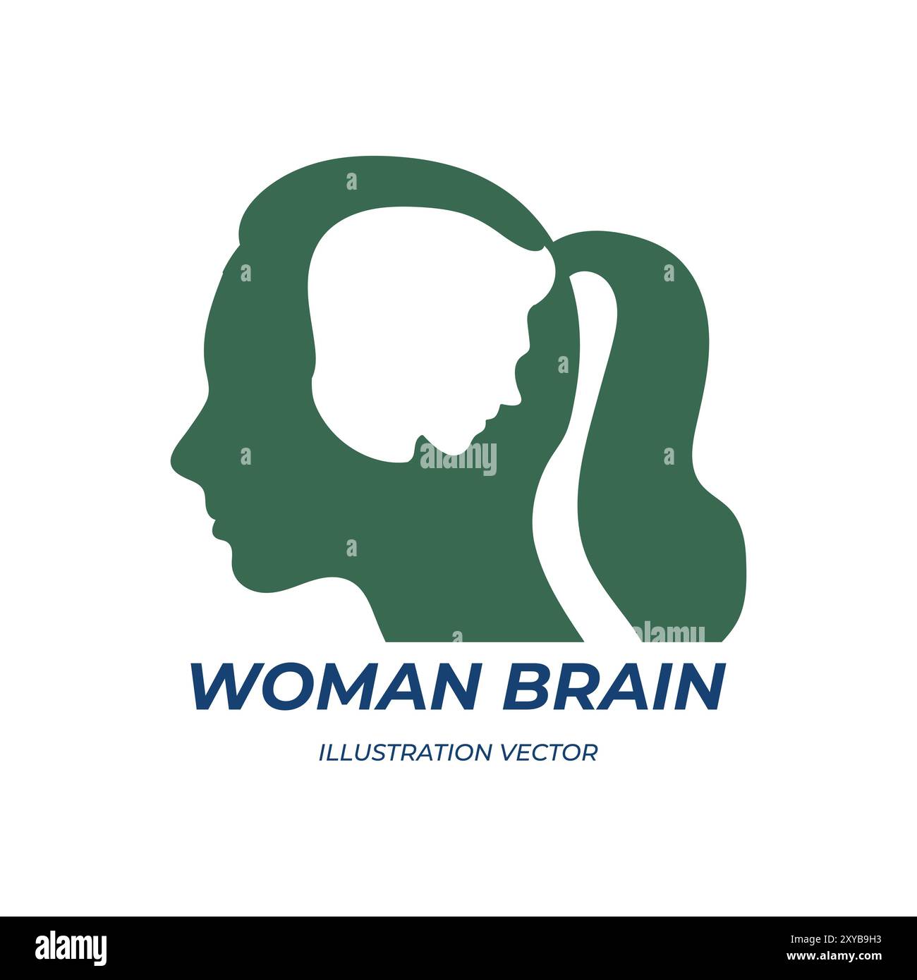 Woman Girl Lady Think Man Brain Love Illustration Design Vector Stock Vector