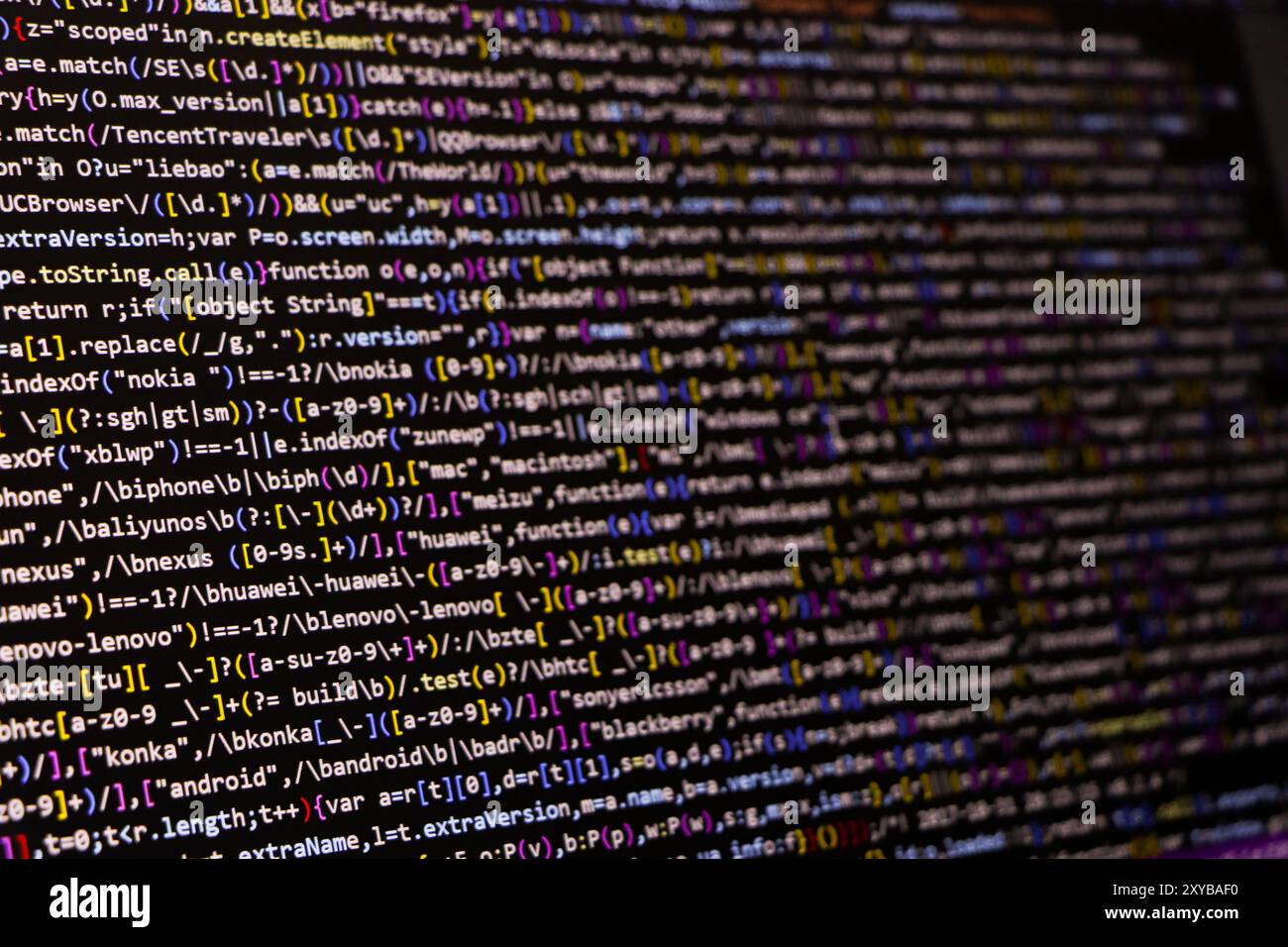Programming coding screen, web developer coding screen Stock Photo