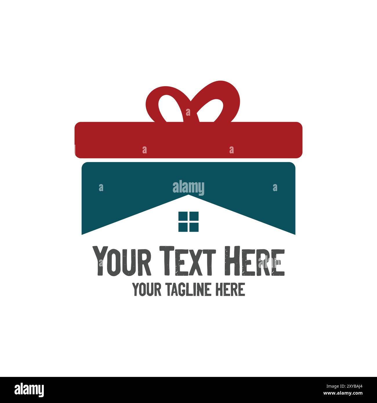 Simple Minimalist Gift Box Cube House Home Icon Symbol Illustration Vector Stock Vector