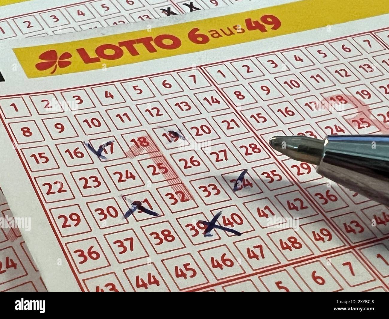 Tippschein Lotto 6 aus 49 Lotto 6 out of 49 ticket Copyright xmix1pressx Stock Photo Alamy