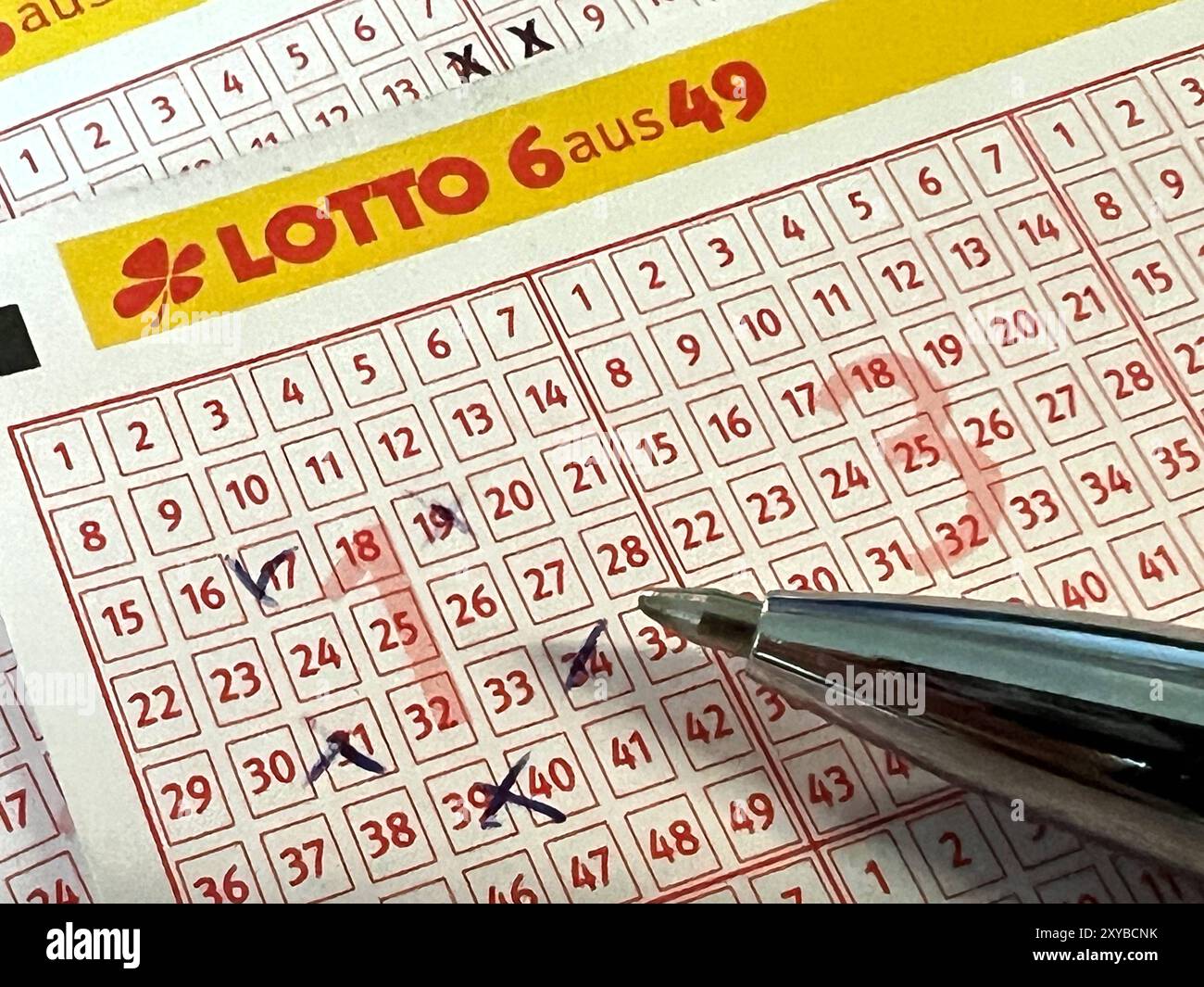 Tippschein Lotto 6 aus 49 Lotto 6 out of 49 ticket Copyright xmix1pressx Stock Photo Alamy