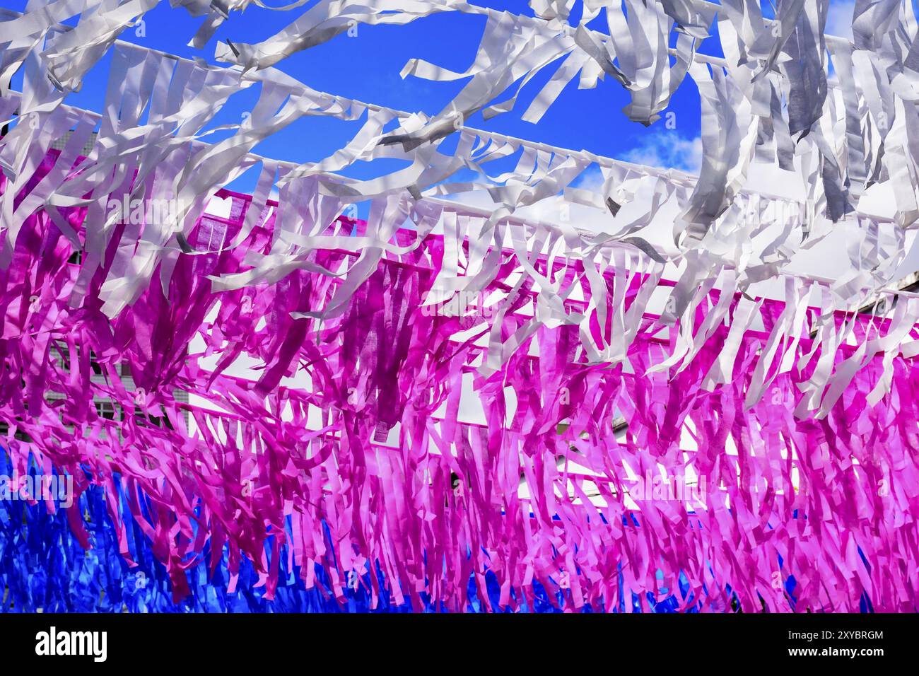 Colored ribbons stuck on top decorating a party a popular party Stock ...