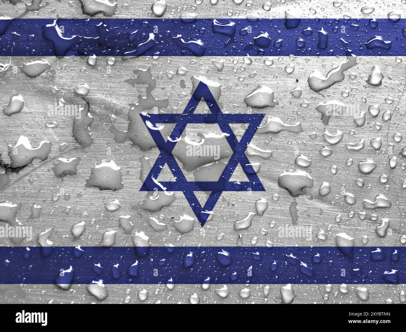 Flag of Israel with rain drops Stock Photo - Alamy