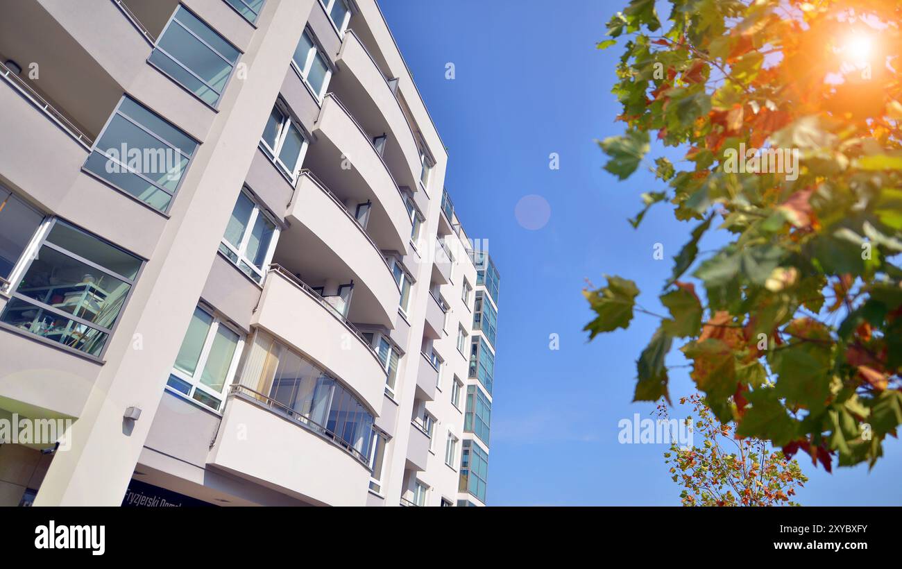 Fresh Look at Low Angle View Apartment Building From The Beginning Of The