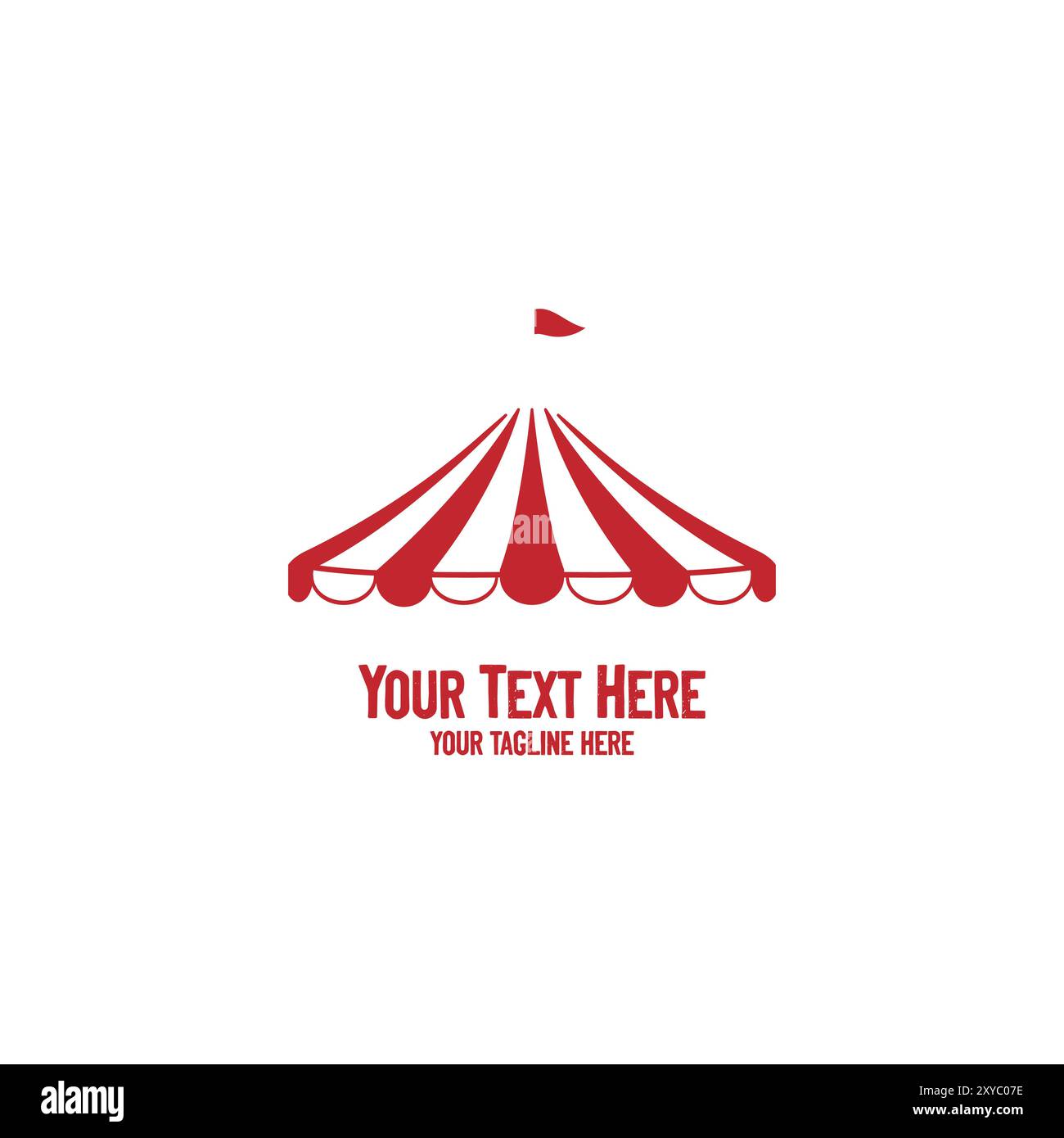 Simple Minimalist Cirque Circus Tent Stripes Logo Design Vector Stock Vector