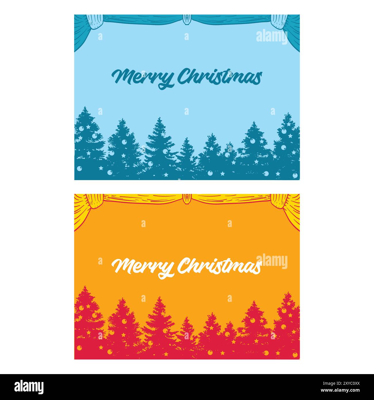 Merry Christmas Background with Pine Cedar Spruce Conifer Evergreen Fir ...
