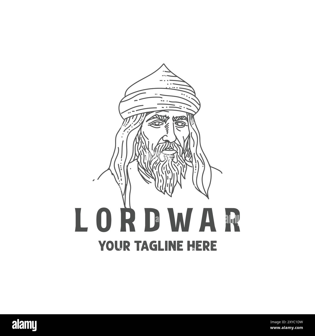 Middle East or Arabian Strong Brave Knight Lord War King Hero with Turban Illustration Vector Stock Vector