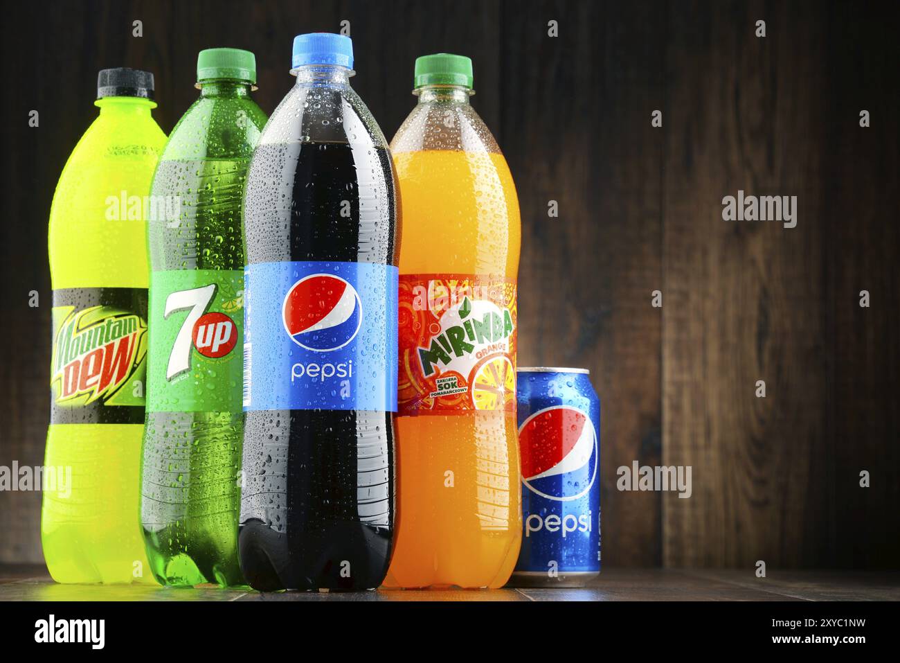 Flagship products of Pepsico, American multinational food, snack and beverage corporation headquartered in Purchase, New York Stock Photo