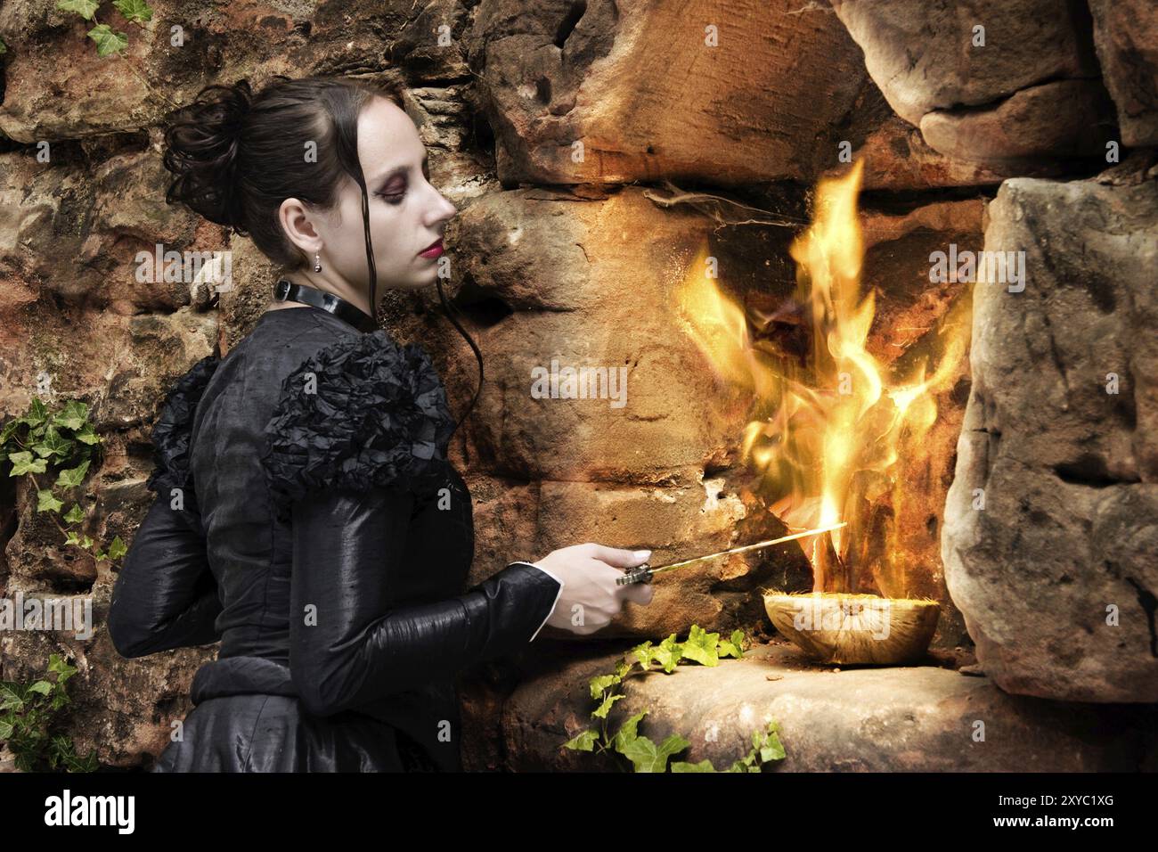 The fire ritual Stock Photo - Alamy
