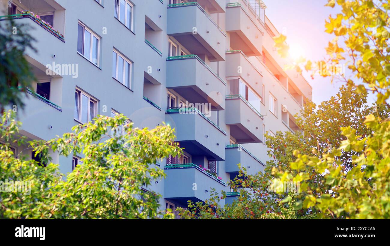 Picture Idea: Low Angle View Apartment Building From The Beginning Of The