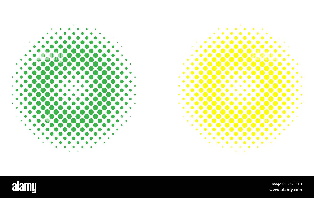 abstract background yellows and green with Digital Halftone Pattern with white background Stock Vector