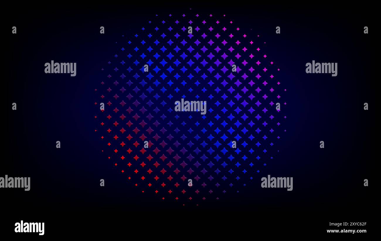 abstract background Blue  purple pink Sphere with Digital Halftone Pattern Stock Vector