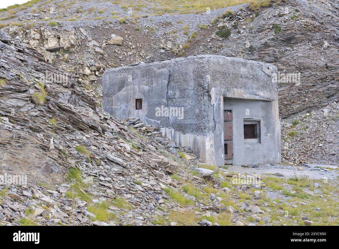 Fort Col de Restefond in the French Alps Fort Col de Restefond alpes maritime france europe Stock Photo