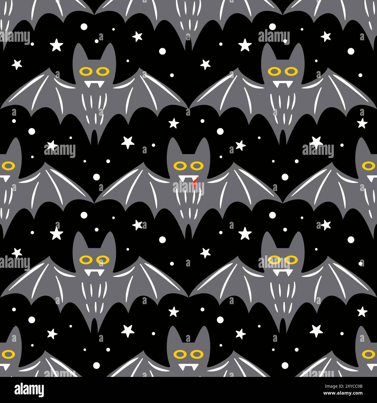 This charming bat pattern on a solid black background is perfect for ...