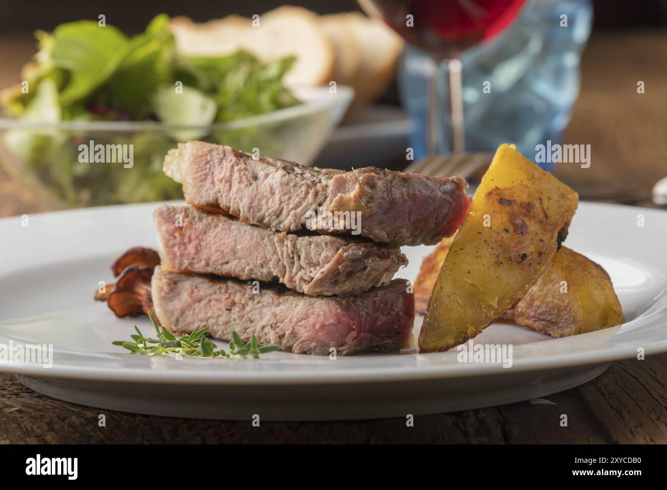 Grilled steak with potato Stock Photo - Alamy