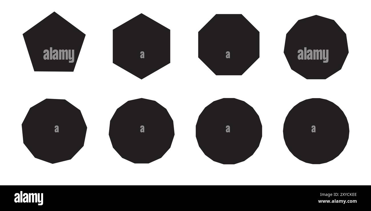 Set of star,box and poligon shape icons various shape isolated on white ...