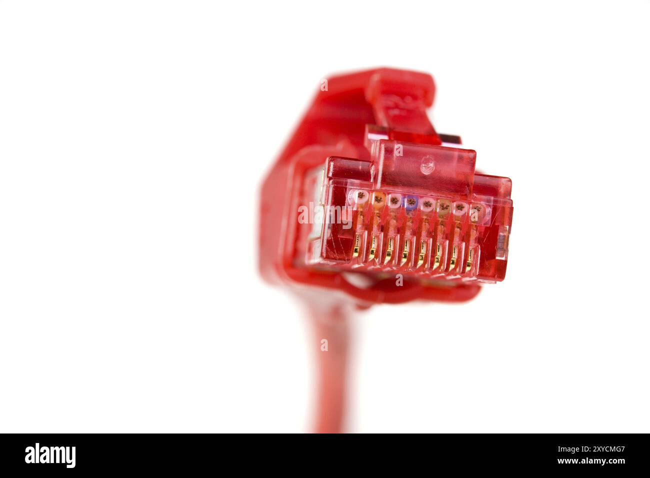 Detail of a computer plug isolated on white background Stock Photo - Alamy
