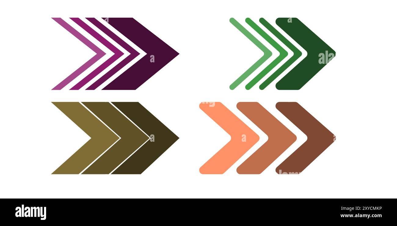 Arrow Icon Set Flat Design on White Background Stock Vector Image & Art ...