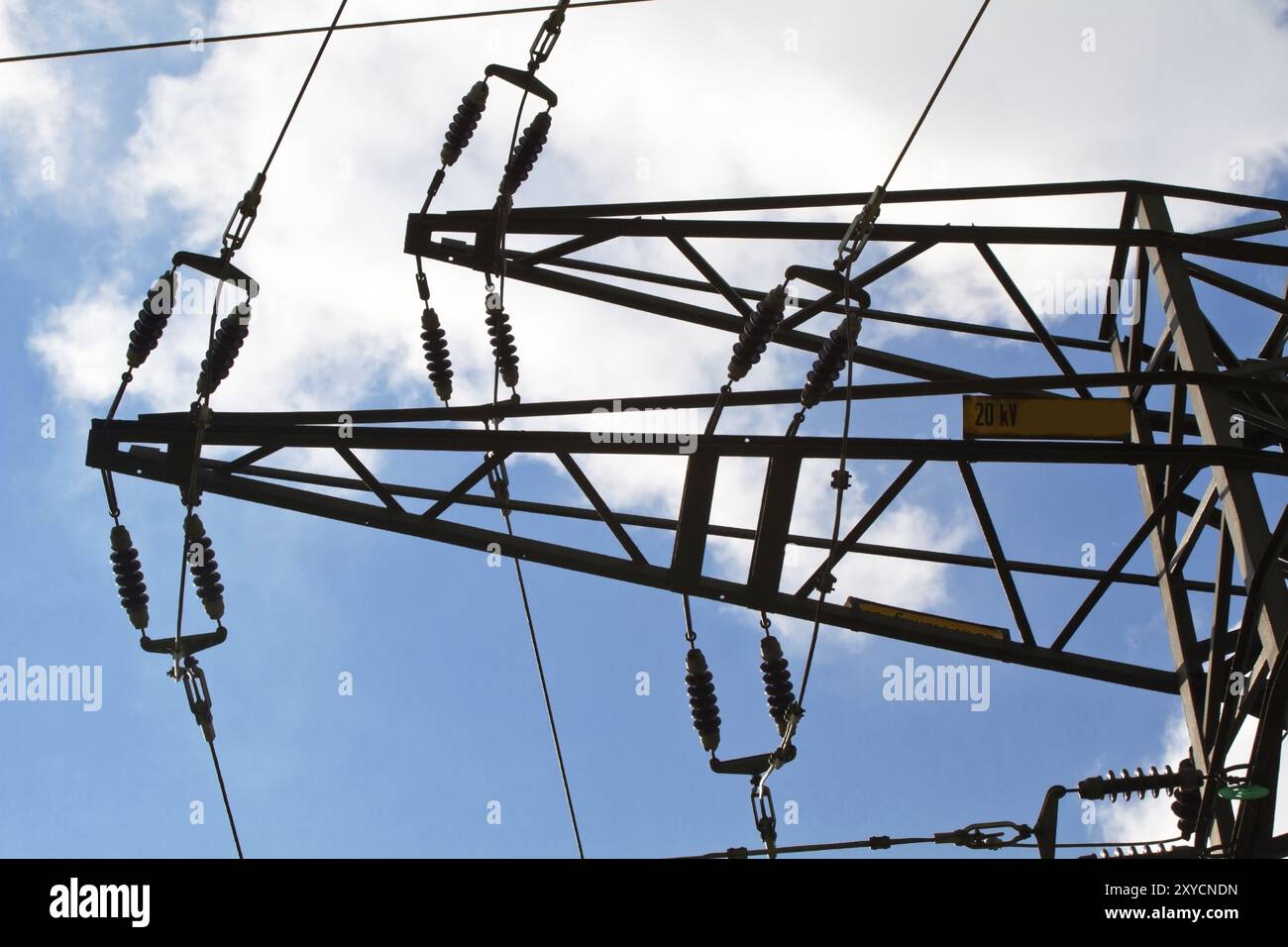 Electrical tower in spring time Stock Photo - Alamy