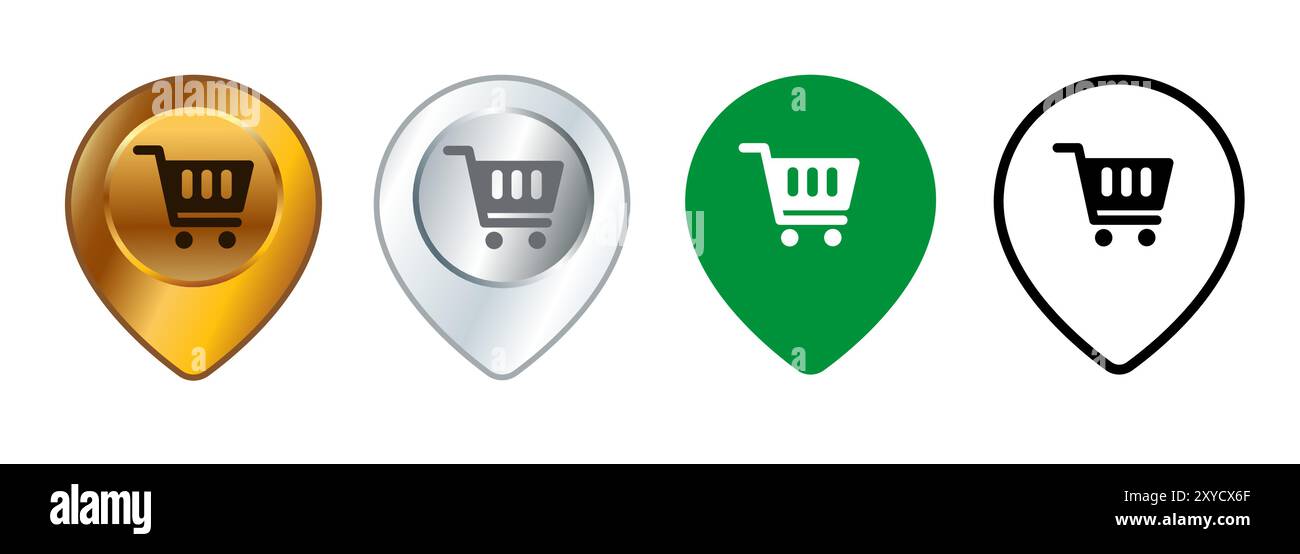 Shopping market location shop grocery pointer sign places symbol ...