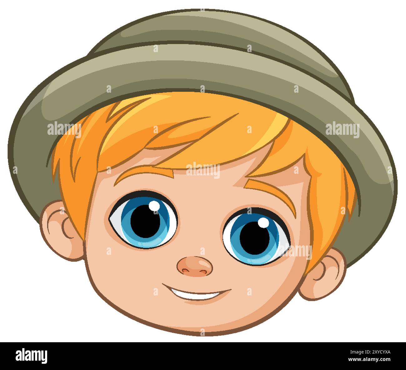 Illustration of a happy boy's face Stock Vector Image & Art - Alamy