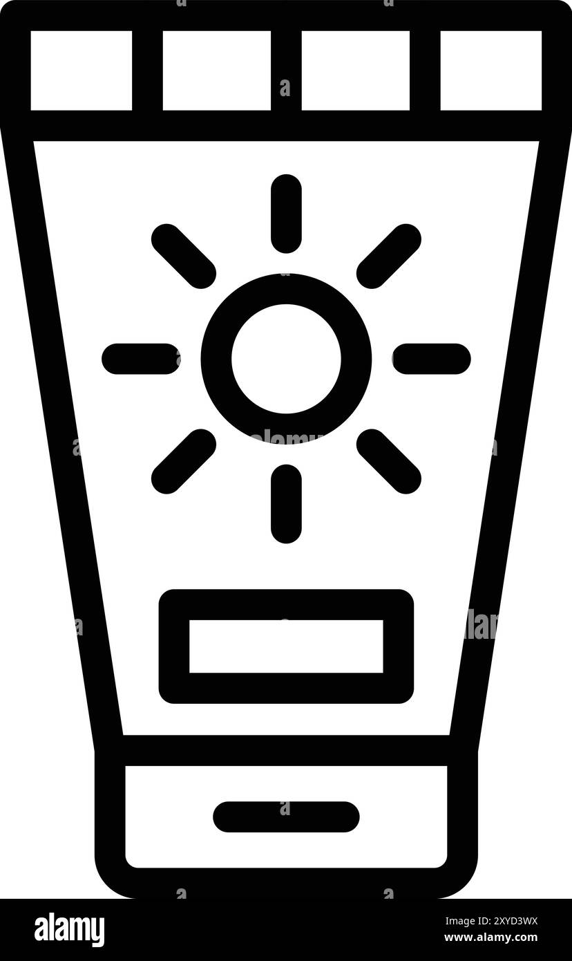 Sunscreen vector icon Black and White Stock Photos & Images - Alamy