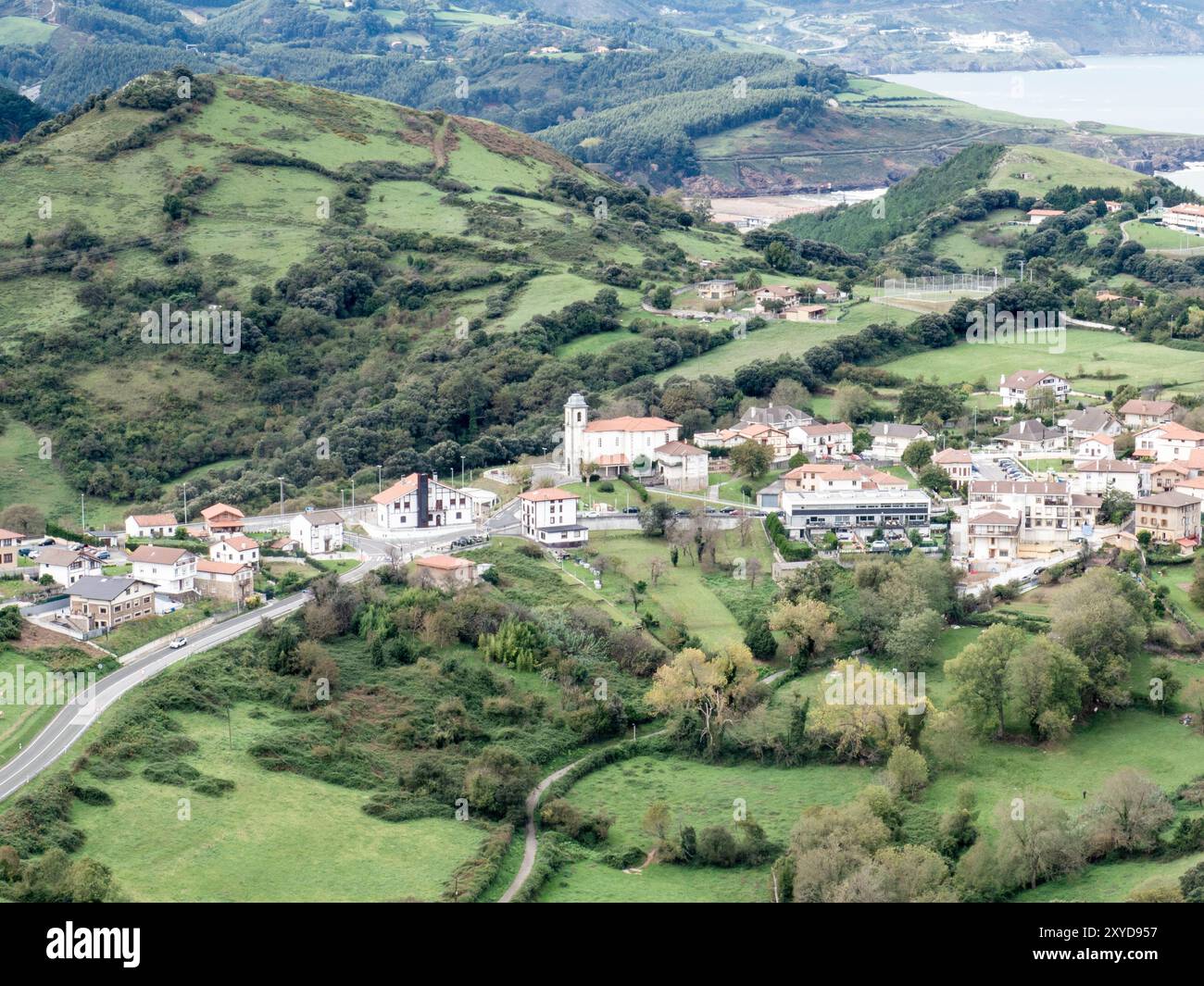 Aerial view homes nestled hi-res stock photography and images - Alamy