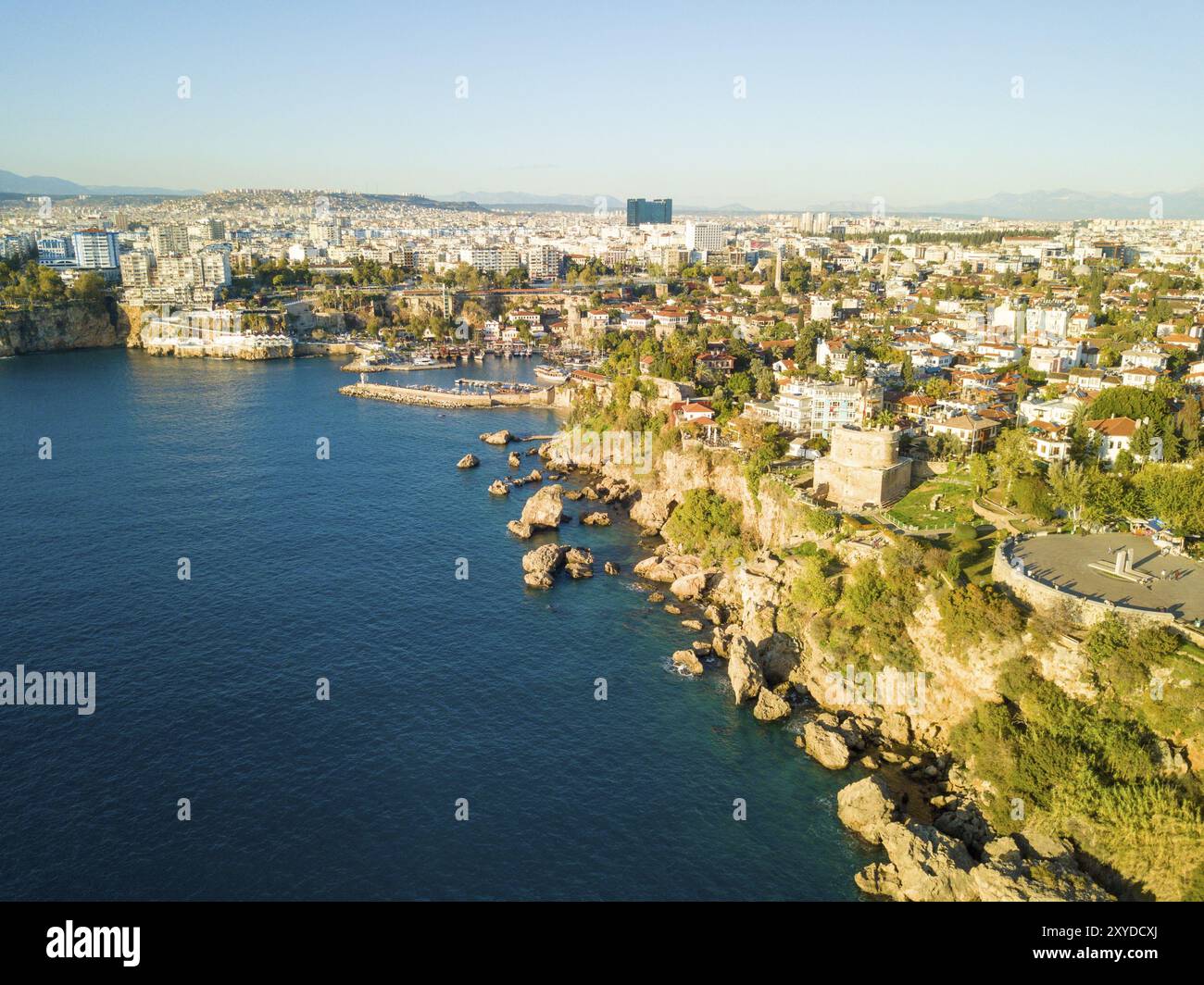 aerial-drone-view-along-coastline-below-hidirlik-castle-toward-kaleici