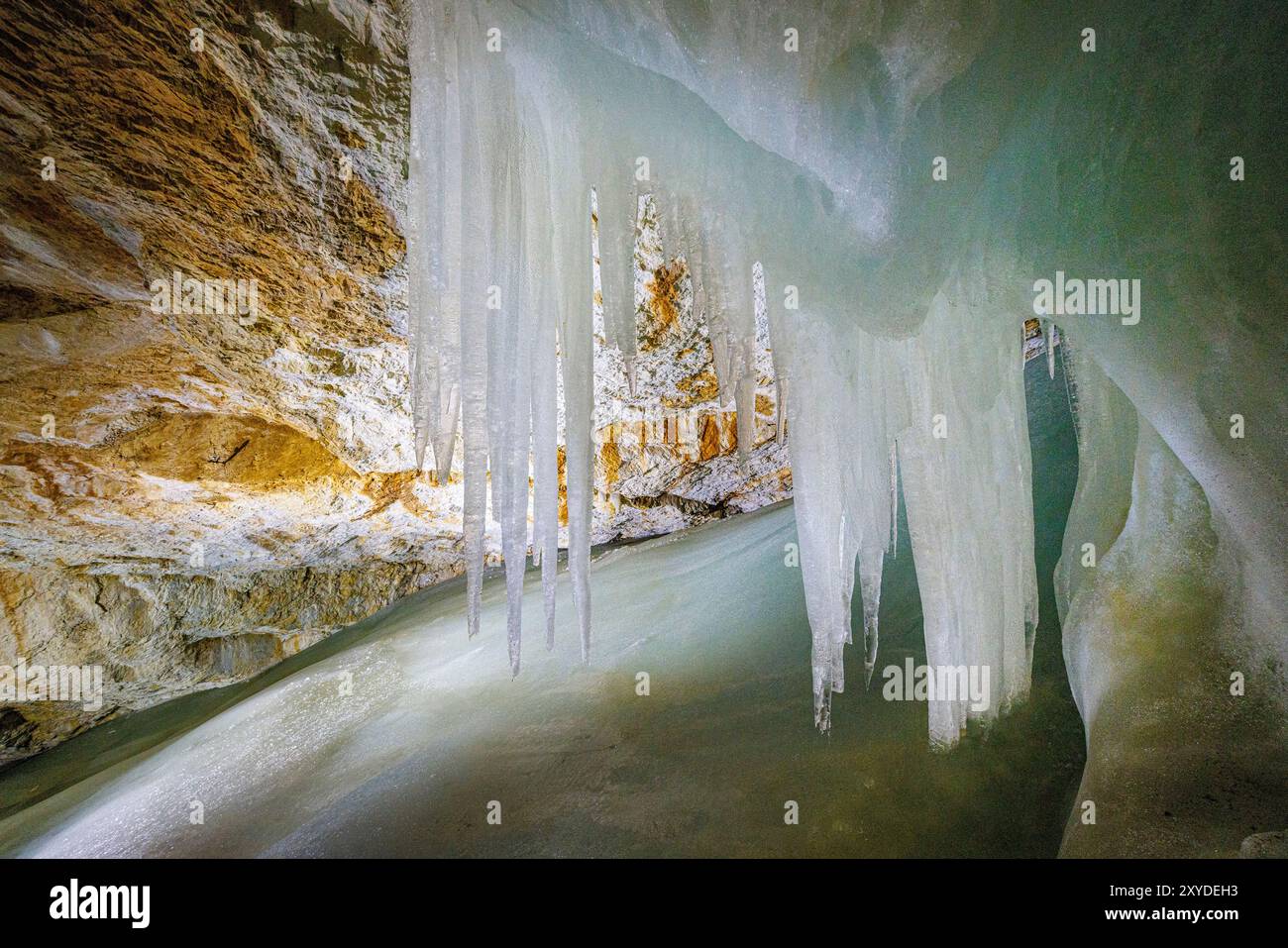 Dobsinska ice cave, Hungary Stock Photo