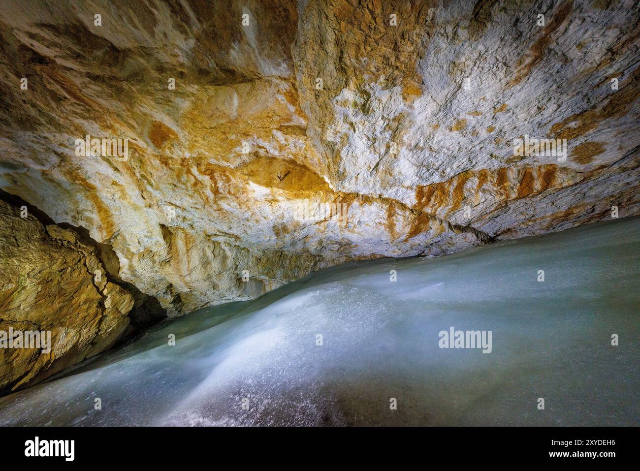 Dobsinska ice cave, Hungary Stock Photo