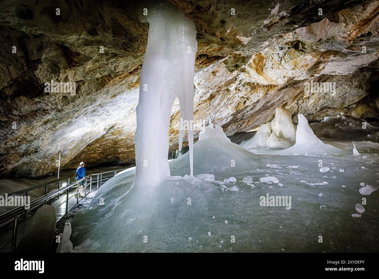 Dobsinska ice cave, Hungary Stock Photo