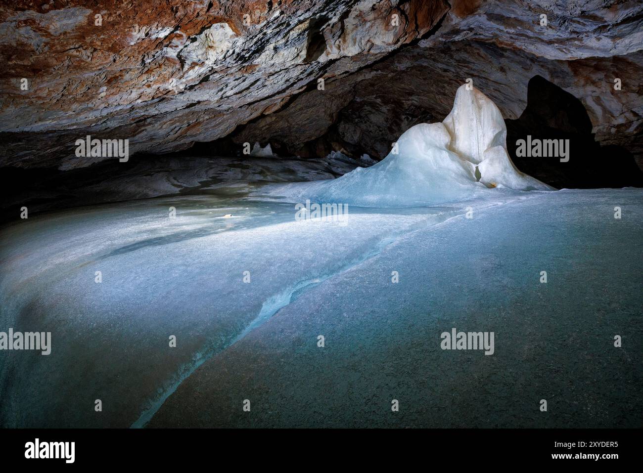 Dobsinska ice cave, Hungary Stock Photo
