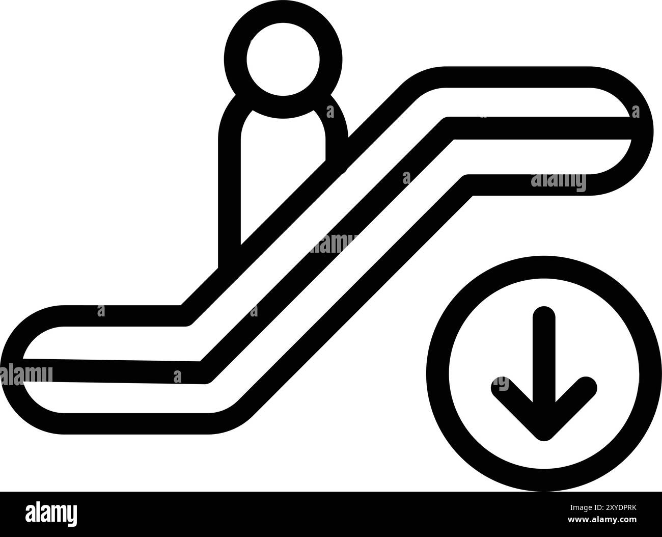 Escalator down Vector Icon Design Illustration Stock Vector