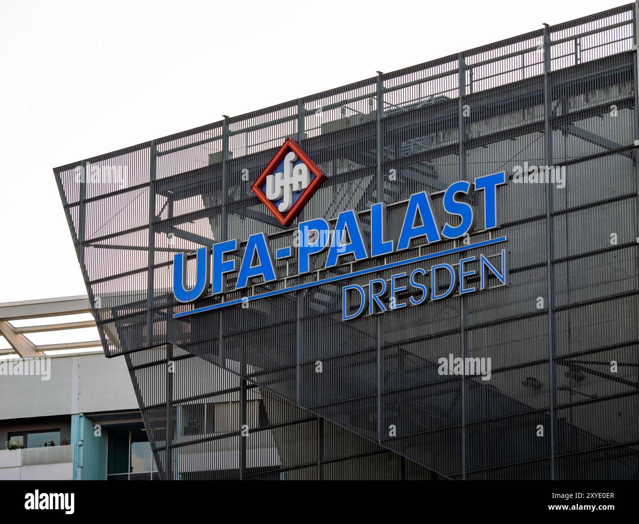 Ufa Sign UFA Palast Dresden logo sign of the movie theater called Kristallpalast ...