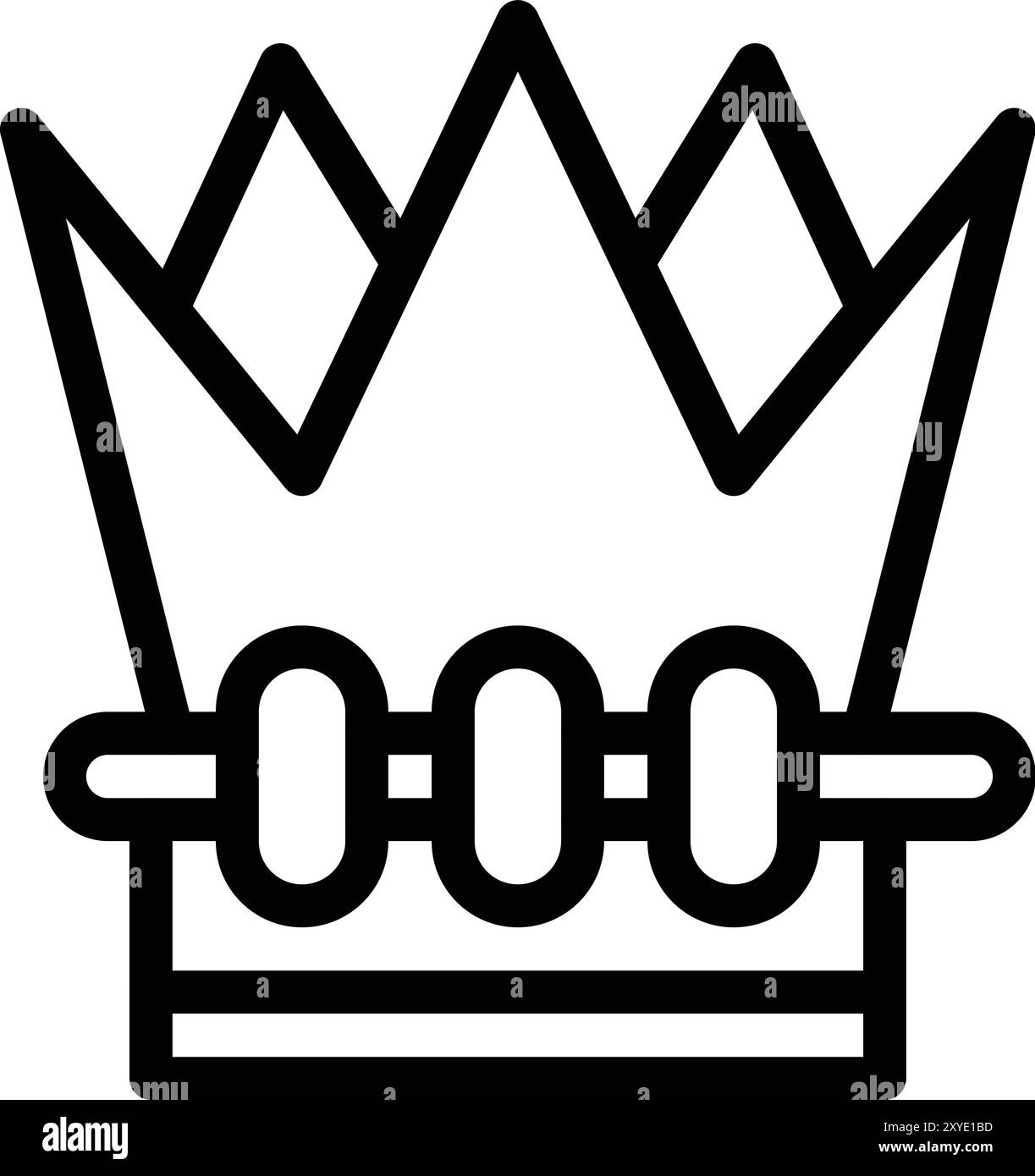 Crown icon outline illustration Black and White Stock Photos & Images ...