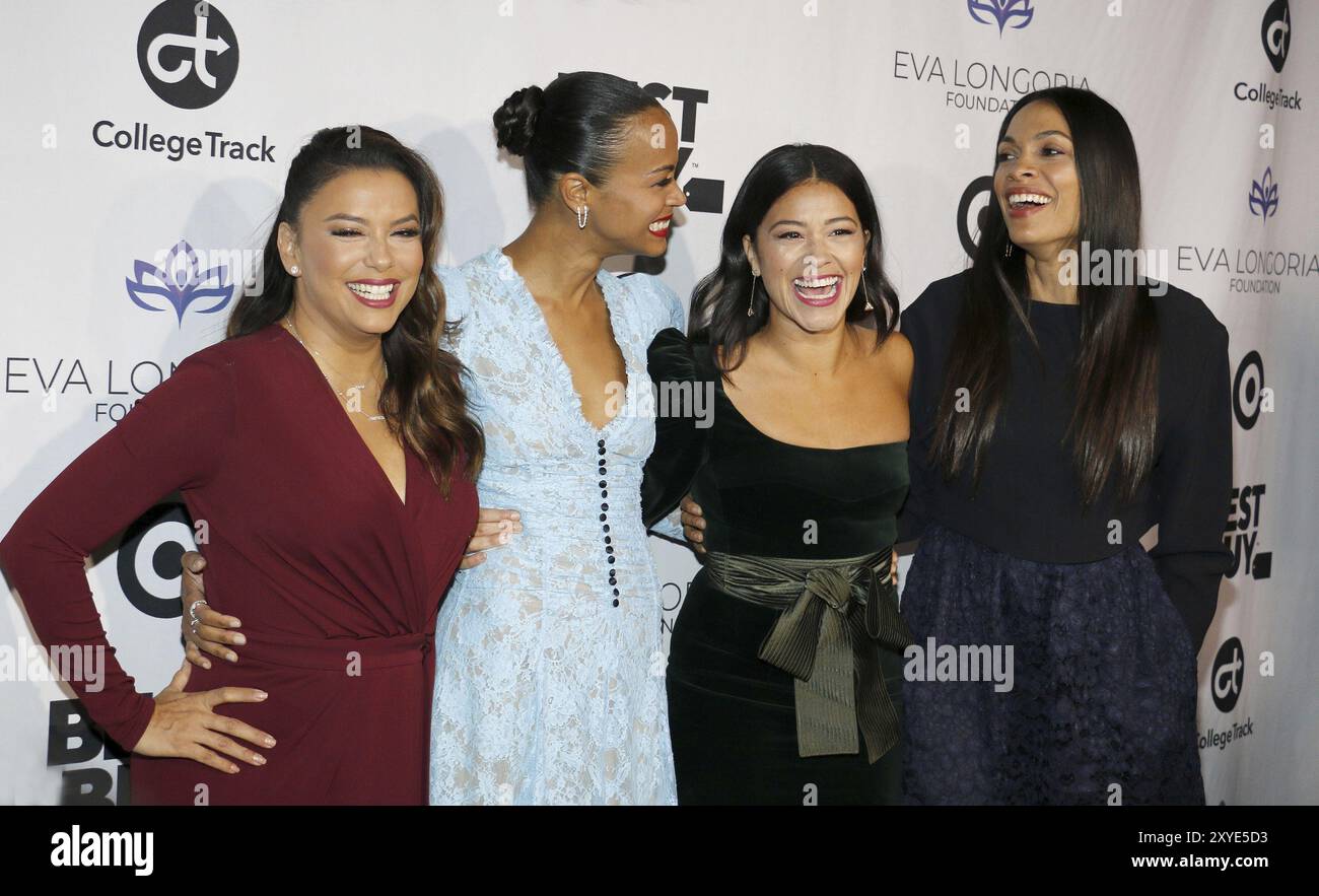 Eva Longoria, Zoe Saldana, Gina Rodriguez and Rosario Dawson at the Eva Longoria Foundation