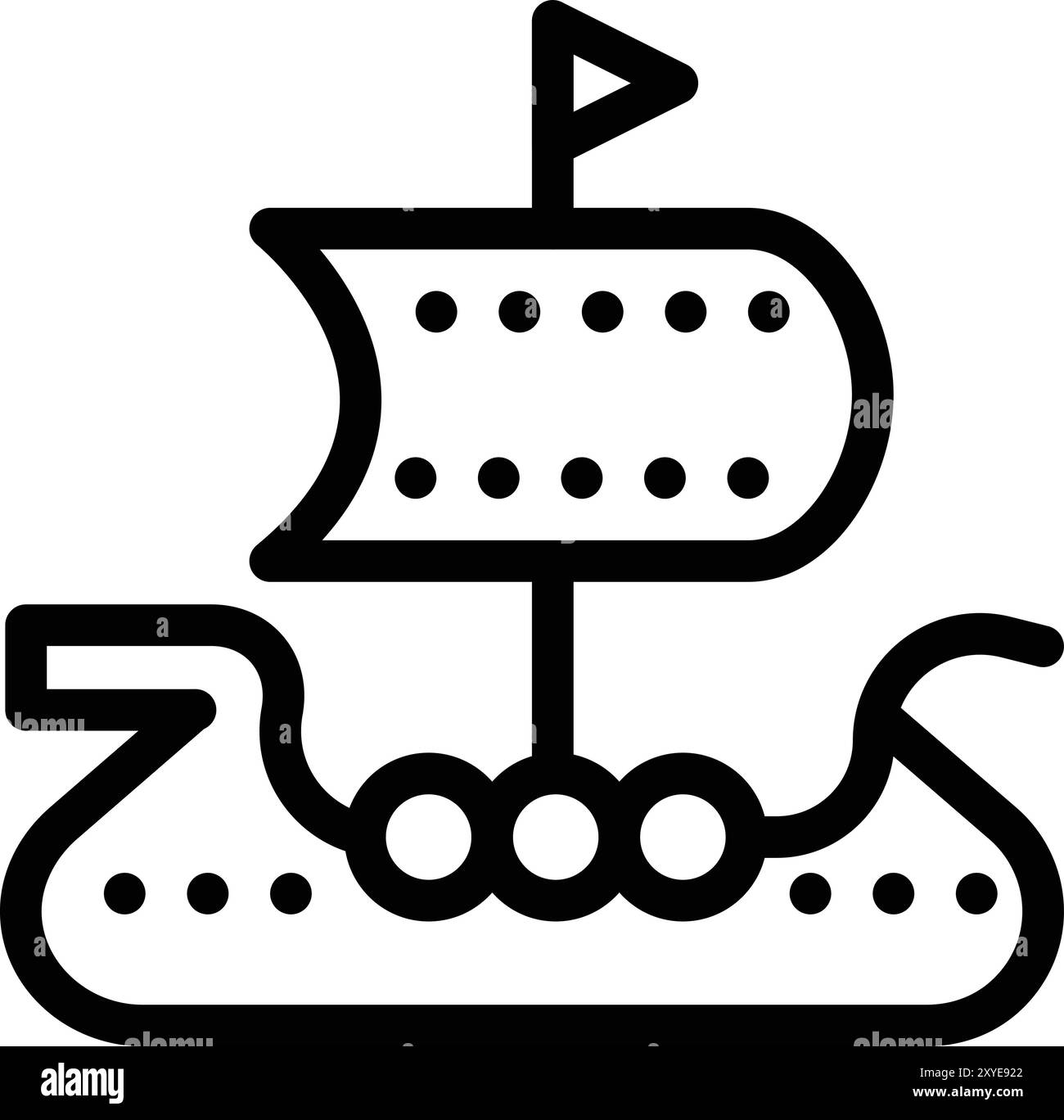 Viking ship Vector Icon Design Illustration Stock Vector