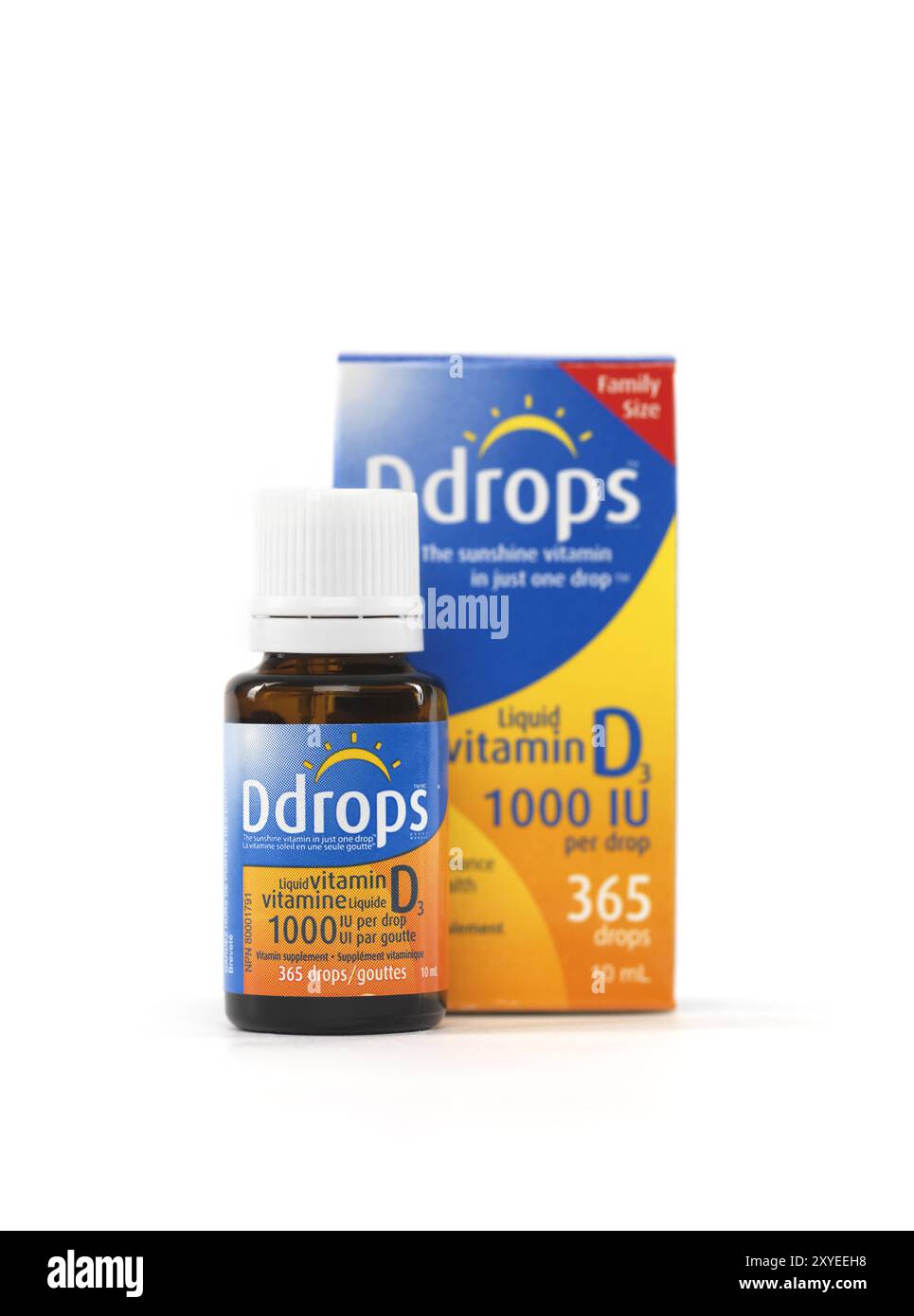 Liquid natural Vitamine D drops Ddrops isolated on white background ...