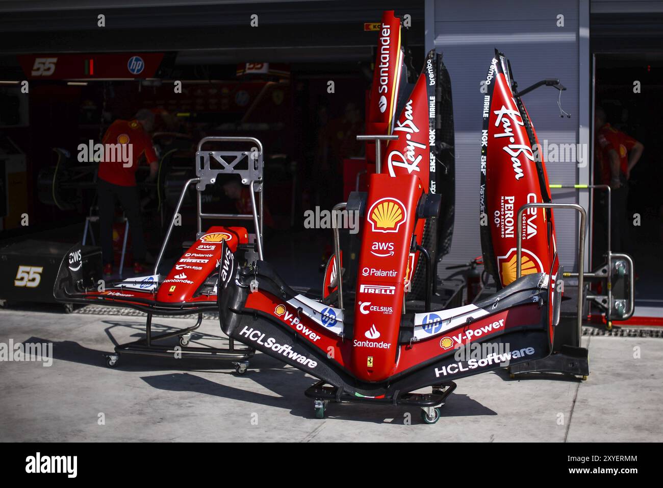 Scuderia Ferrari SF-24, mechanical detail front wing during the Formula ...