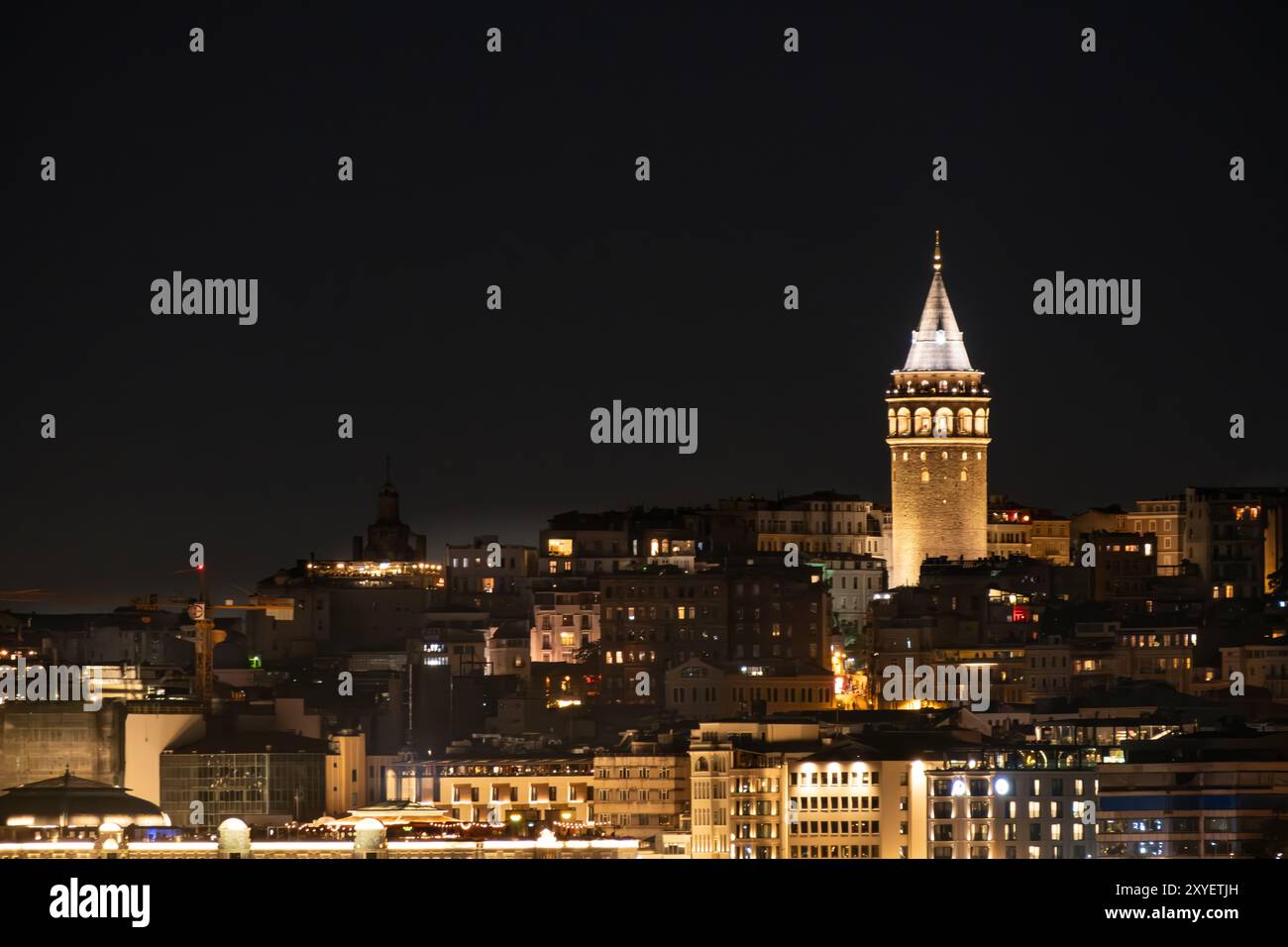 Galata tower at night in Istanbul, Turkey Stock Photo - Alamy
