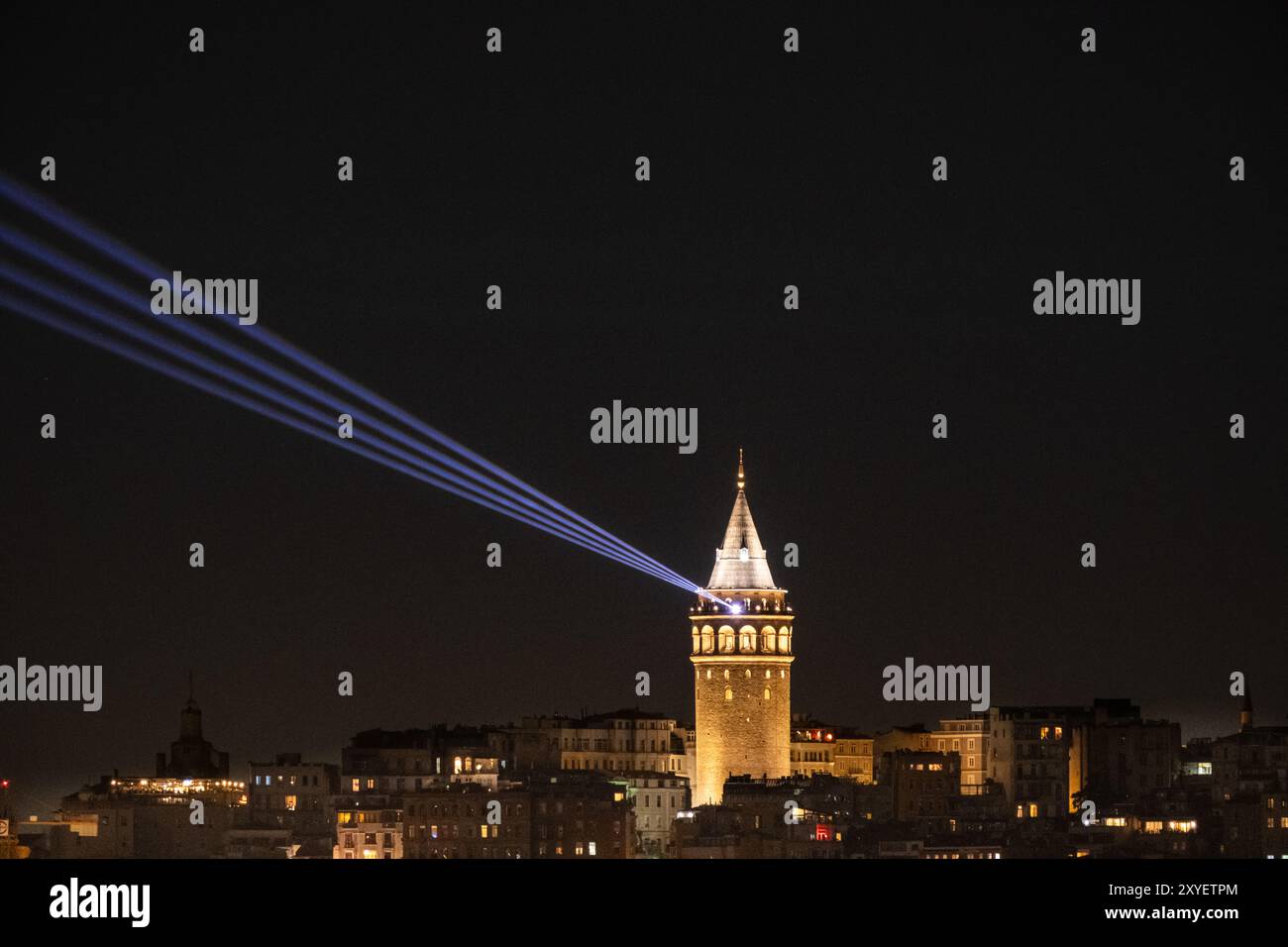 Galata tower at night in Istanbul, Turkey Stock Photo - Alamy